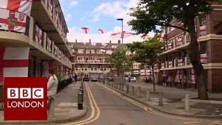 The London estate decorated in England flags - BBC London News