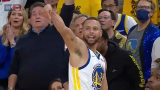 Steph Curry beats the shot clock and says good night!