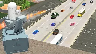 BeamNG.drive - Missile Launcher Sniping Vehicles from Buildings