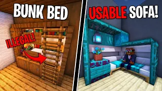 Minecraft: 10+ FURNITURE Build Hacks For Your Home! 💡🤯