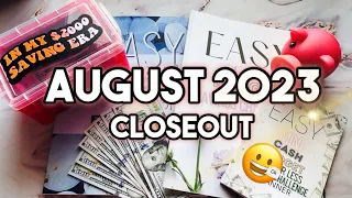 AUGUST CLOSEOUT 2023! BUDGET & CASH STUFF ETSY INCOME! PAYCHECK TO PAYCHECK BUDGETING!