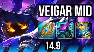 VEIGAR vs AZIR (MID) | 9 solo kills, Comeback, 52k DMG, Dominating | NA Diamond | 14.9