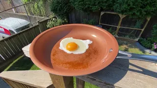Man Fries Egg in Pan Outside Amid Heatwave in Vancouver