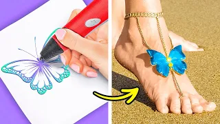 Cool DIY jewelry and accessories with clay, epoxy resin, hot glue and 3d pen