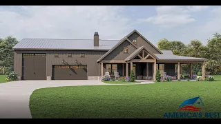 EXCLUSIVE BARN HOUSE PLAN 009-00317 WITH INTERIOR