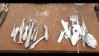 How to Recover Sterling Silver from Silverware and Melt in a Furnace