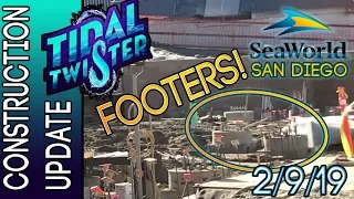 FOOTERS! | Tidal Twister Construction Update 2/9/19 | SeaWorld San Diego New Coaster