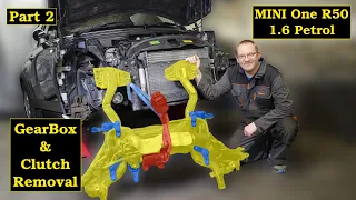 Part 2 - Removing Subframe on a MINI R50 R52 R53 as removing Clutch & Gearbox series 🚗