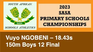 Vuyo Ngobeni - 150m Boys 12 Final - 2023 SASA Primary Schools Championships, Pietermaritzburg