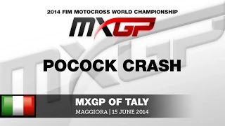 MXGP of Italy 2014 Mel Pocock Crash while battling with Dylan Ferrandis - Motocross