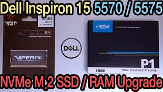 How to Upgrade NVMe M.2 SSD & RAM Memory of Dell Inspiron 15 5000 laptop ( AMD 5575 / Intel 5570)