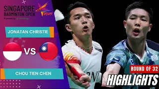 Jonatan Christie (INA) vs Chou Tien Chen (TPE) - R32 | Singapore Open 2024