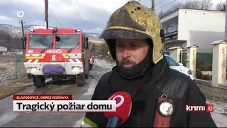 Požiar rodinného domu v Slavošovciach (Hasiči Slavošovce)