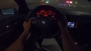 POV NIGHT DRIVE IN A MODIFIED E46 330Ci (Pops and Bangs) 5 SPEED!
