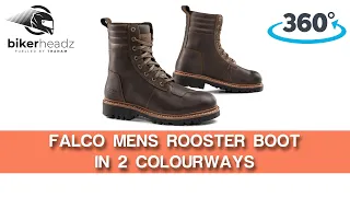 Falco Rooster Brown & Black Motorcycle Boots 360° 4K Video | BikerHeadz.co.uk