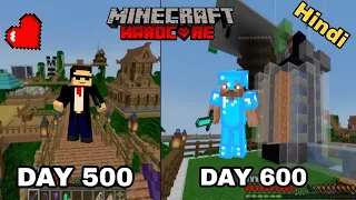 I Survived 600 Days in New Desert World in Minecraft Hardcore Hindi
