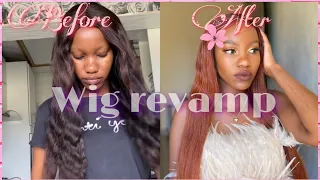 Let’s Revamp my old wig| dyed my wig Rich Copper| South African YouTuber |everything lwazy #inecto