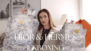 MY FIRST DIOR ITEMS & DOUBLE HERMES UNBOXING | Luxury Designer Try-on Haul