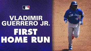 Vlad Guerrero Jr. CRUSHES his first home run! (Opposite field homer to give Jays lead)