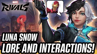 Luna Snow Interactions, Lore and Voice Lines! - Marvel Rivals