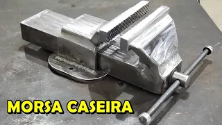 Morsa Caseira Feita Toda em Aço - Bench Vise - Homemade Bench Vise - Tornillo de Banco Casero