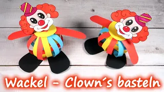 Clown basteln - Coole Clowns aus Papier, die wackeln können 🤡