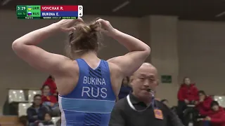 Final 5-6 WW - 76 kg: R. VOVCHAK (UKR) v. E. BUKINA (RUS)