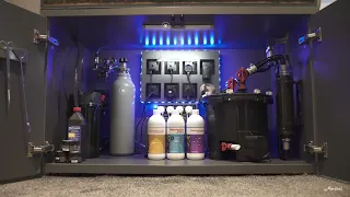 Inside aquarium cabinet setup