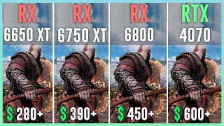 RX 6650 XT vs RX 6750 XT vs RX 6800 vs RTX 4070 - Test in 12 Games