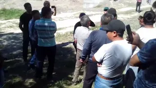 Жители села Пристань Иссык-Кульской области вышли на митинг