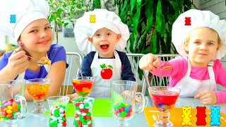 Желейные десерты для детей. Развивающее видео.