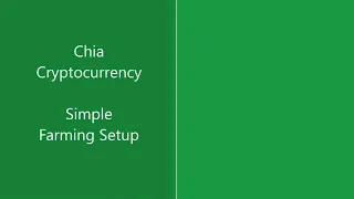 Chia Crypto Currency (XCH) - Blockchain - Simple Setup - Plotting and Farming - Turn off HDD sleep