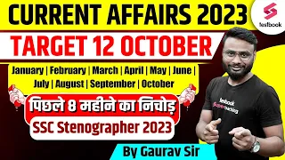 SSC Steno Current Affairs 2023 | Current Affairs By Gaurav Sir | Last 8 Months Current Affairs MCQs