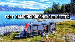 Our new favourite Free camp in New Zealand | lake Pukaki | Family camping.