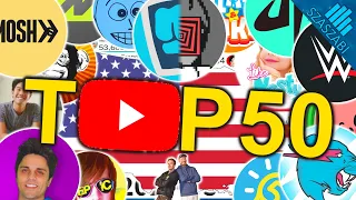 TOP 50 Most Subscribed YouTubers From the USA Of All Time 2005-2023