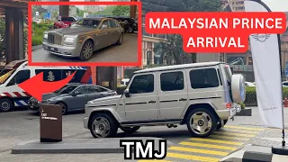 ARRIVAL of MALAYSIAN PRINCE┃POLICE ESCORT🚨┃Phantom, SF90, Wraith, GMC┃April 2024