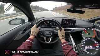 Audi A4 45 TFSI Quattro TOP SPEED DRIVE ON GERMAN AUTOBAHN 🏎 720p