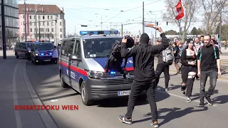 Polizei GROßAUFGEBOT bei CORONA-DEMO in Wien | 10.04.21