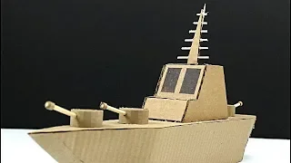 como hacer un buque de guerra de cartón ( how to make a cardboard warship)