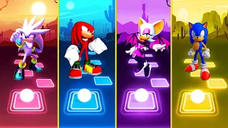 Silver Sonic vs Knuckles Sonic vs Rouge Sonic vs Sonic The Hedgehog | Sonic Team Tiles Hop EDM Rush