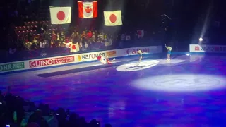 KAETLYN OSMOND - World Figure Skating Champion 2018 Ceremony. The winner falling on the carpet!