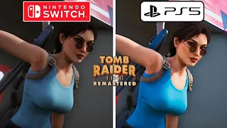 Tomb Raider 123 Remastered PS5 vs Nintendo Switch Graphics Comparison