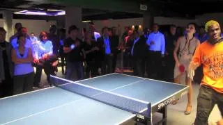 Soo Yeon Lee exhibition match on Spin Toronto grand opening