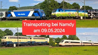 Trainspotting bei Namedy/Andernach am 09.05.2024 mit TCS 101,ICE4,HSL185,BR101 uvm #train #railway