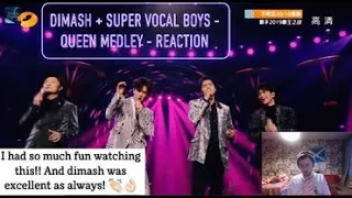 Dimash + Super Vocal Boys - Queen Medley - REACTION - British Guy Watches For The 1ST Time!