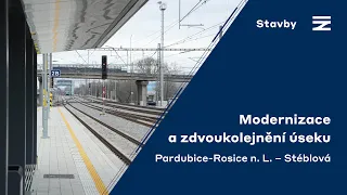 🛠 Modernizace a zdvoukolejnění úseku: Pardubice-Rosice n. L. – Stéblová