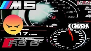 Bmw M5 F90 600 HP VS Audi RS6 605 HP Acceleration Sound 0-300km/h