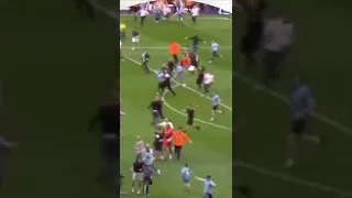 Man City Fans Attack Aston Villa's Goalkeeper, Robin Olsen, After Invading the Etihad Pitch