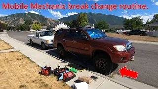 My mobile mechanic brake change routine. roadside rescue