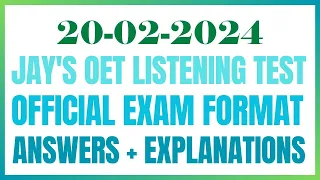 OET LISTENING TEST 20.02.2024 #oet #oetexam #oetnursing #oetlisteningtest
